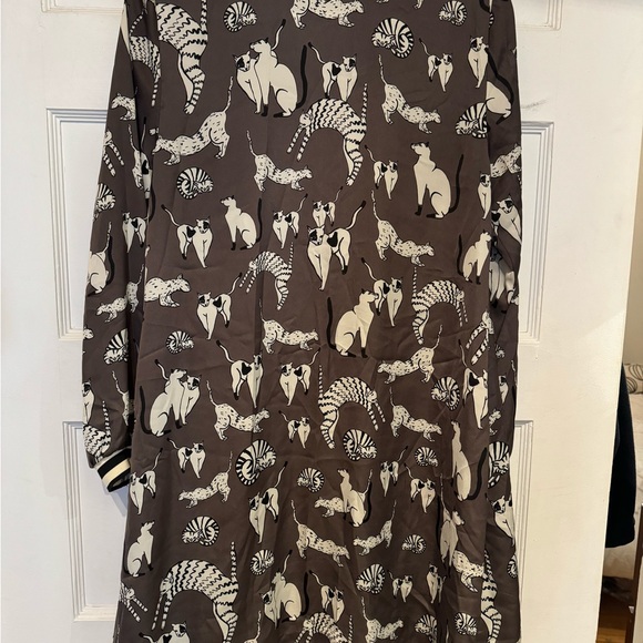 ZARA CAT PRINT BLOUSE DRESS - Picture 3 of 5